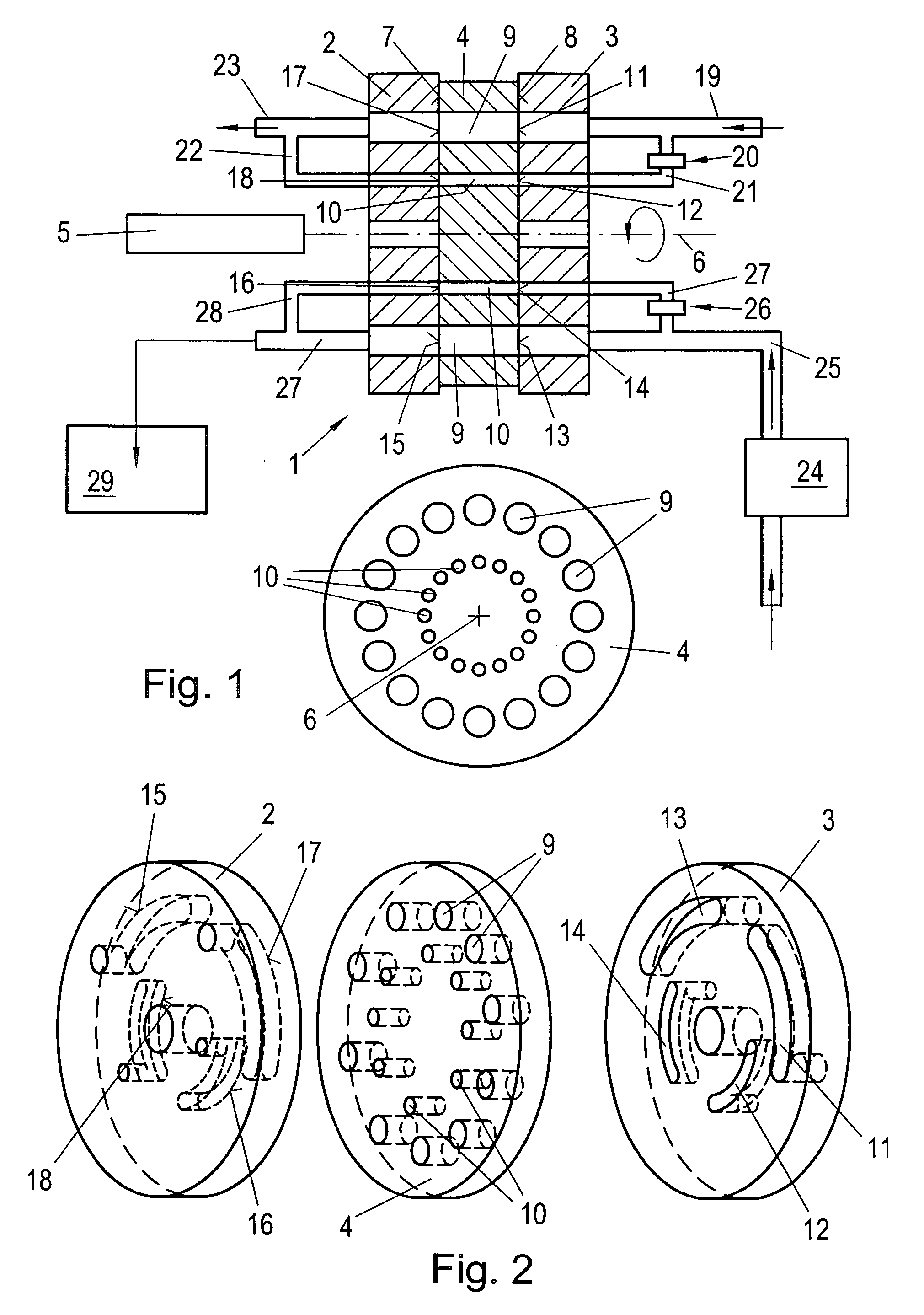 Rotating disc diluter for fluid flows