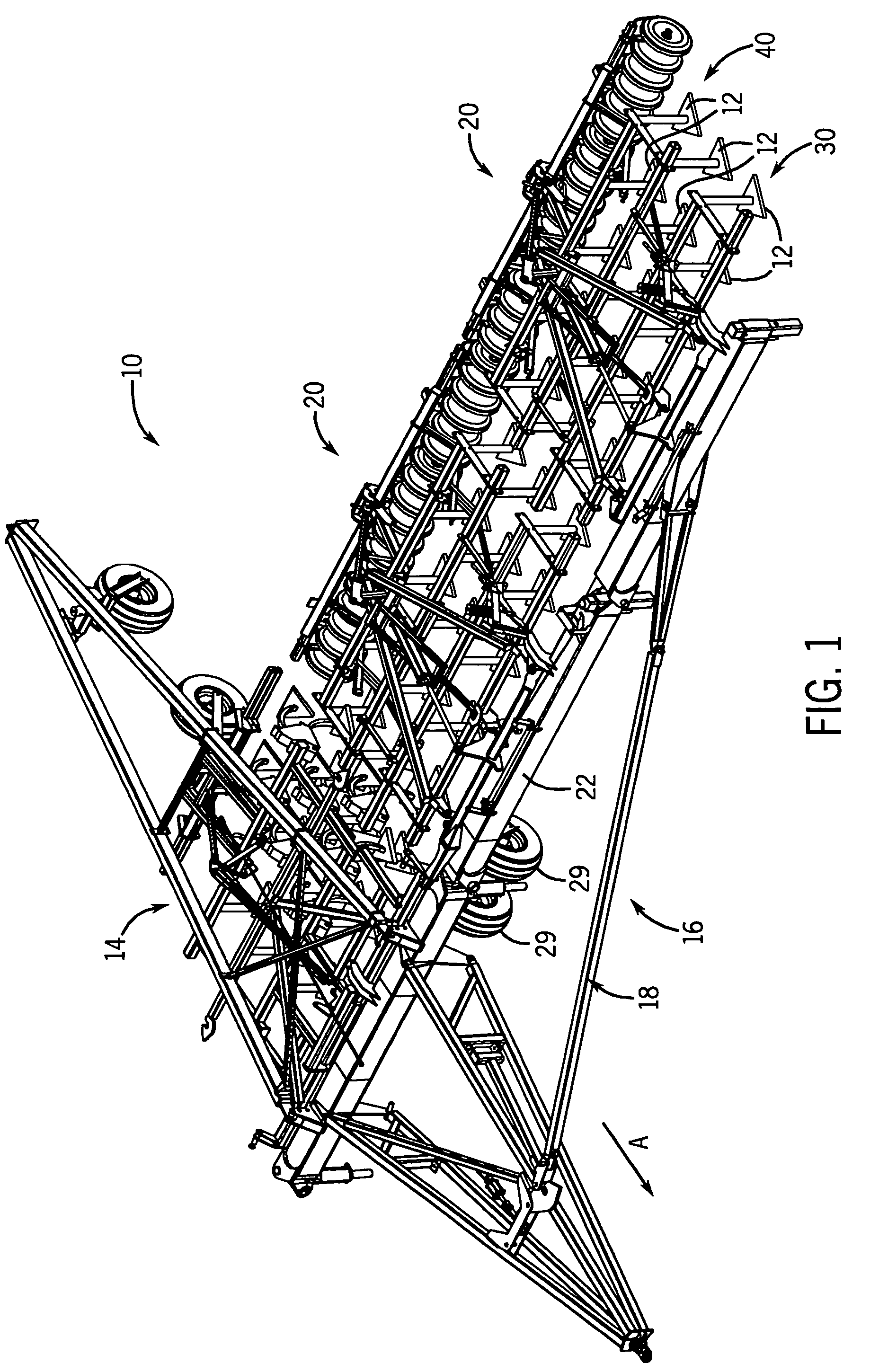 Tillage apparatus having flexible frame and weight distribution system