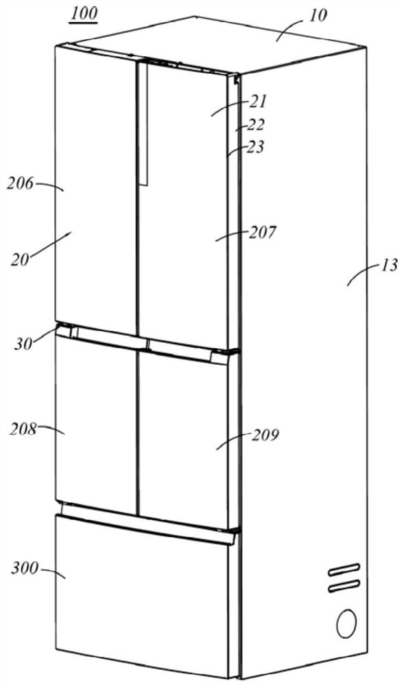 Fully-embedded refrigerator capable of increasing opening degree of refrigerator body