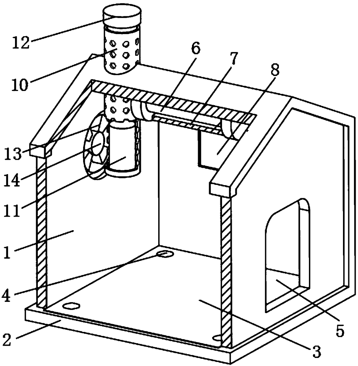 A cat house capable of deodorizing and insect repelling