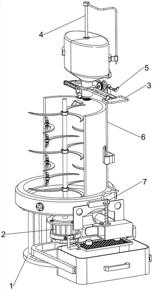 An automatic mixing device for color glaze production