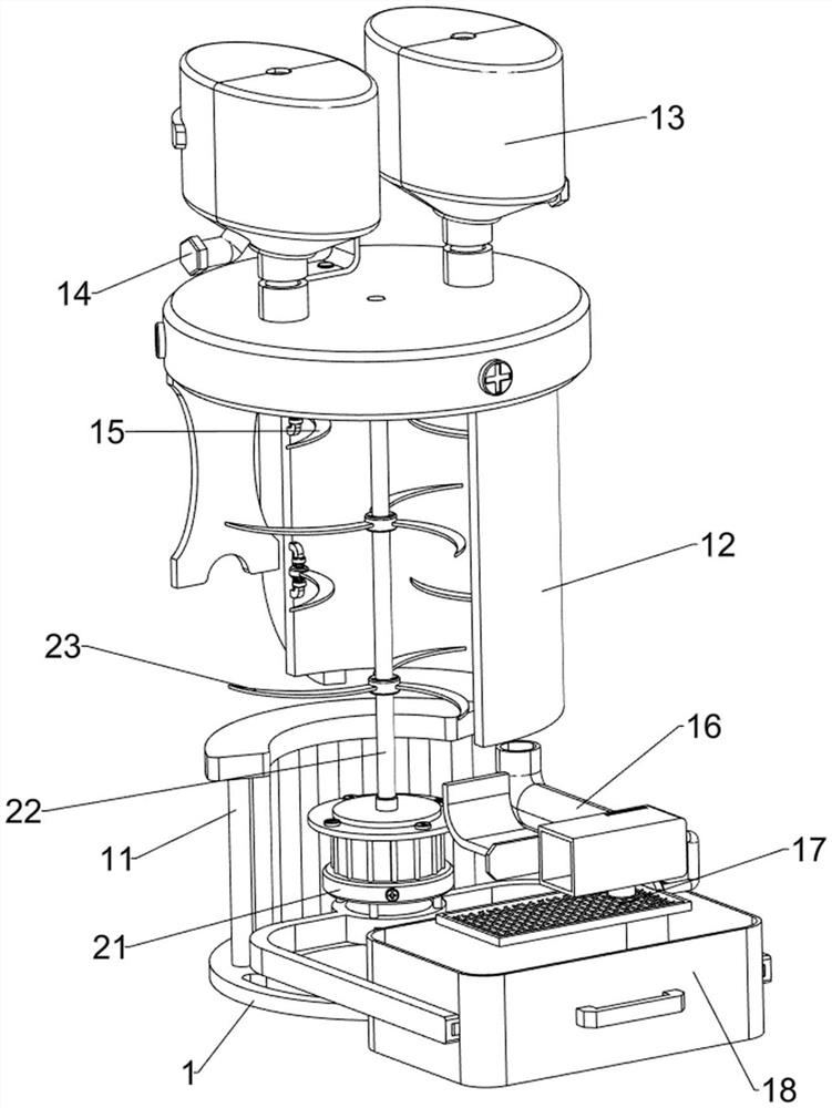 An automatic mixing device for color glaze production