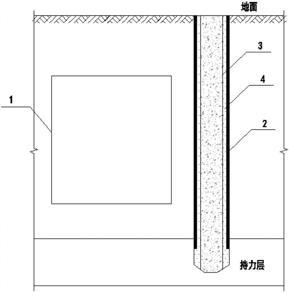 Pile foundation structure for reducing side friction force