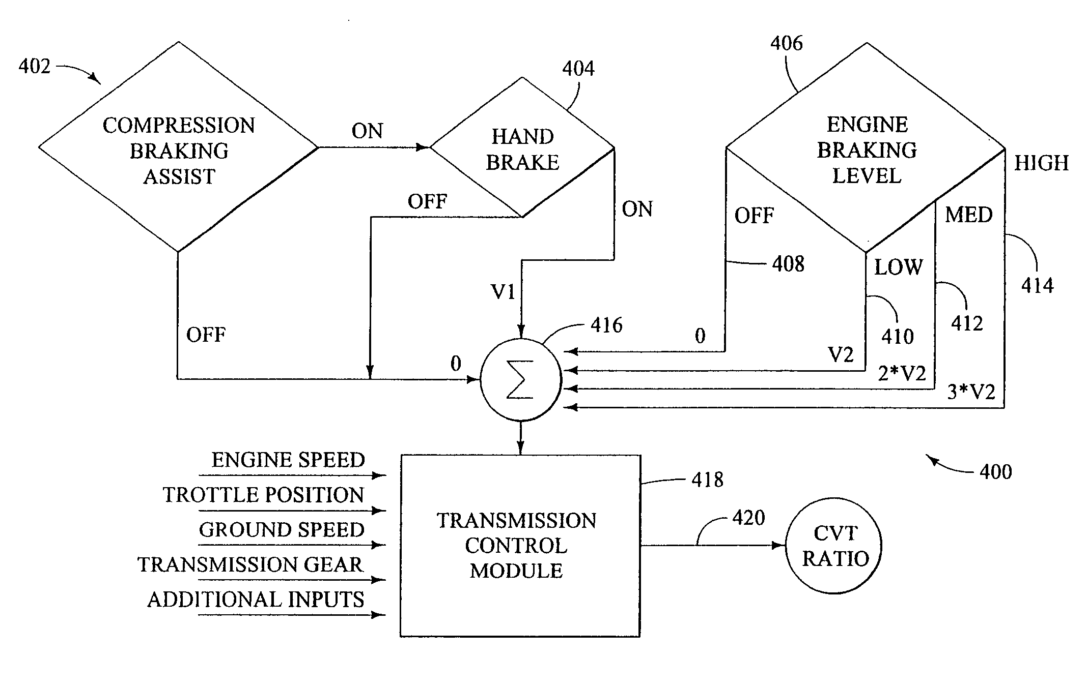 Operator selectable engine assist braking