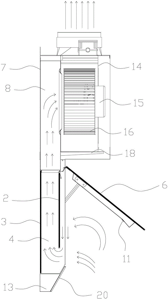 A side-suction and upper-discharge range hood