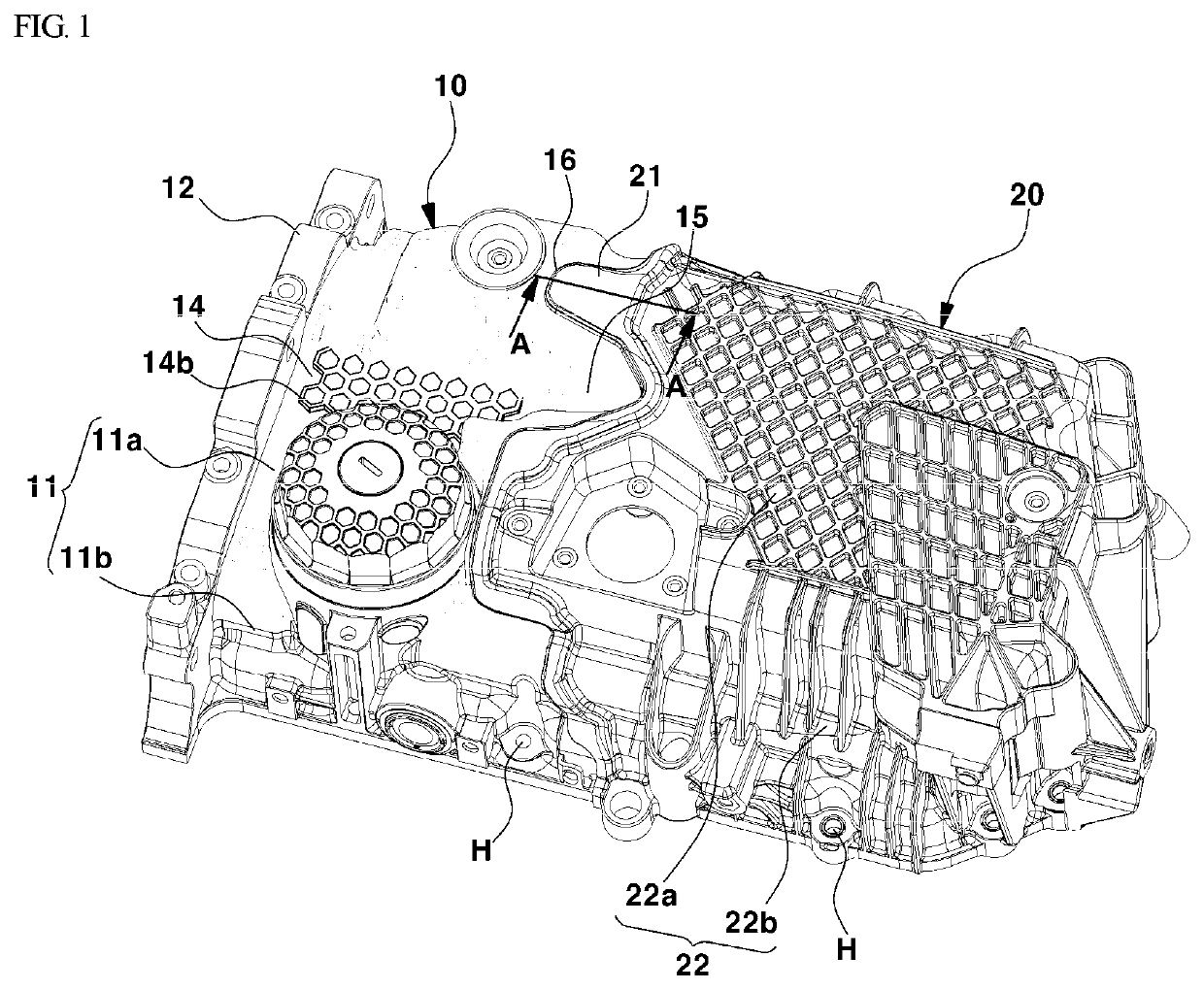 Hybrid oil pan for vehicle