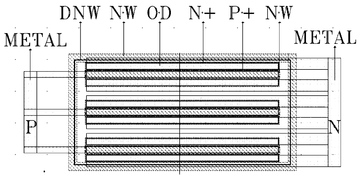 Layout design method of novel ESD diode