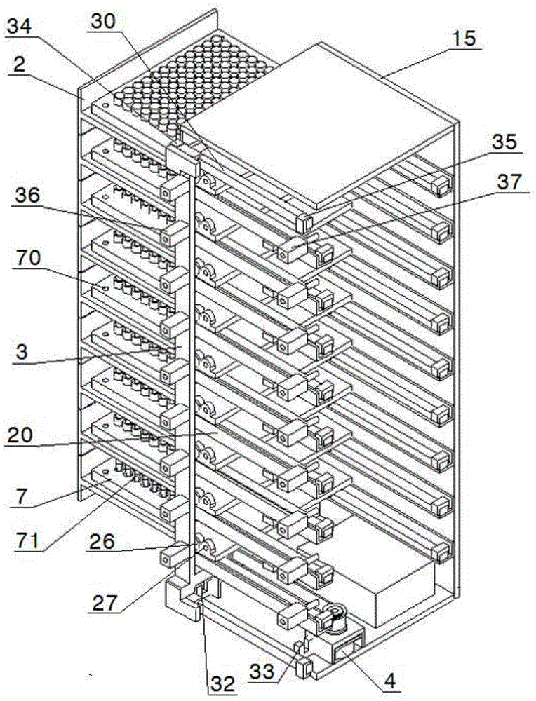 A kind of tip box automatic stack storage box and using method