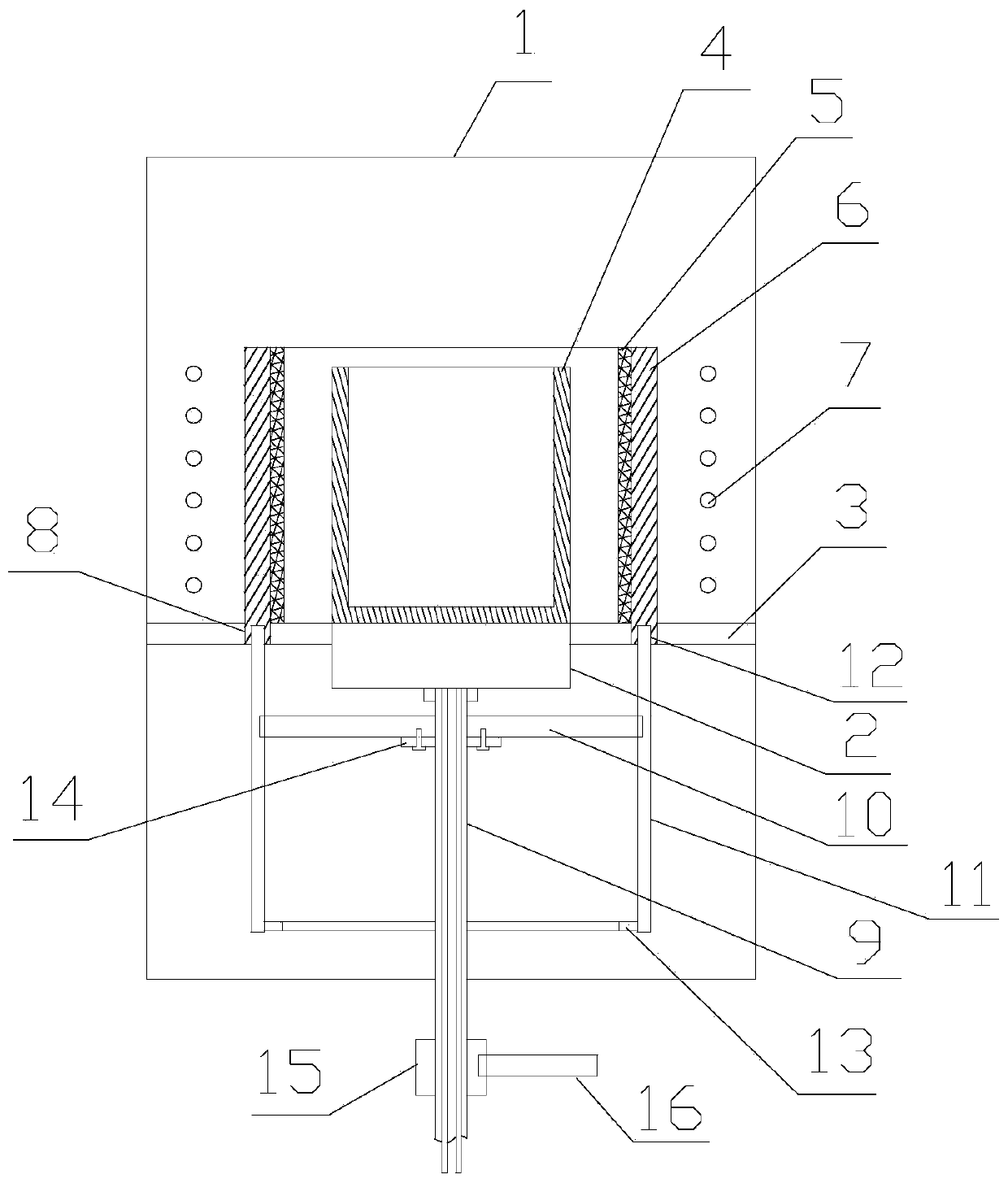 A temperature field regulation mechanism that facilitates the control of directional solidification and flat liquid-solid interface