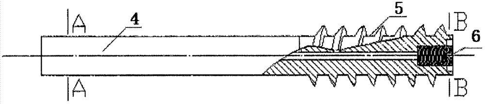 Hollow titanium rod with depinning-resistant device for supporting femoral head to prevent collapse