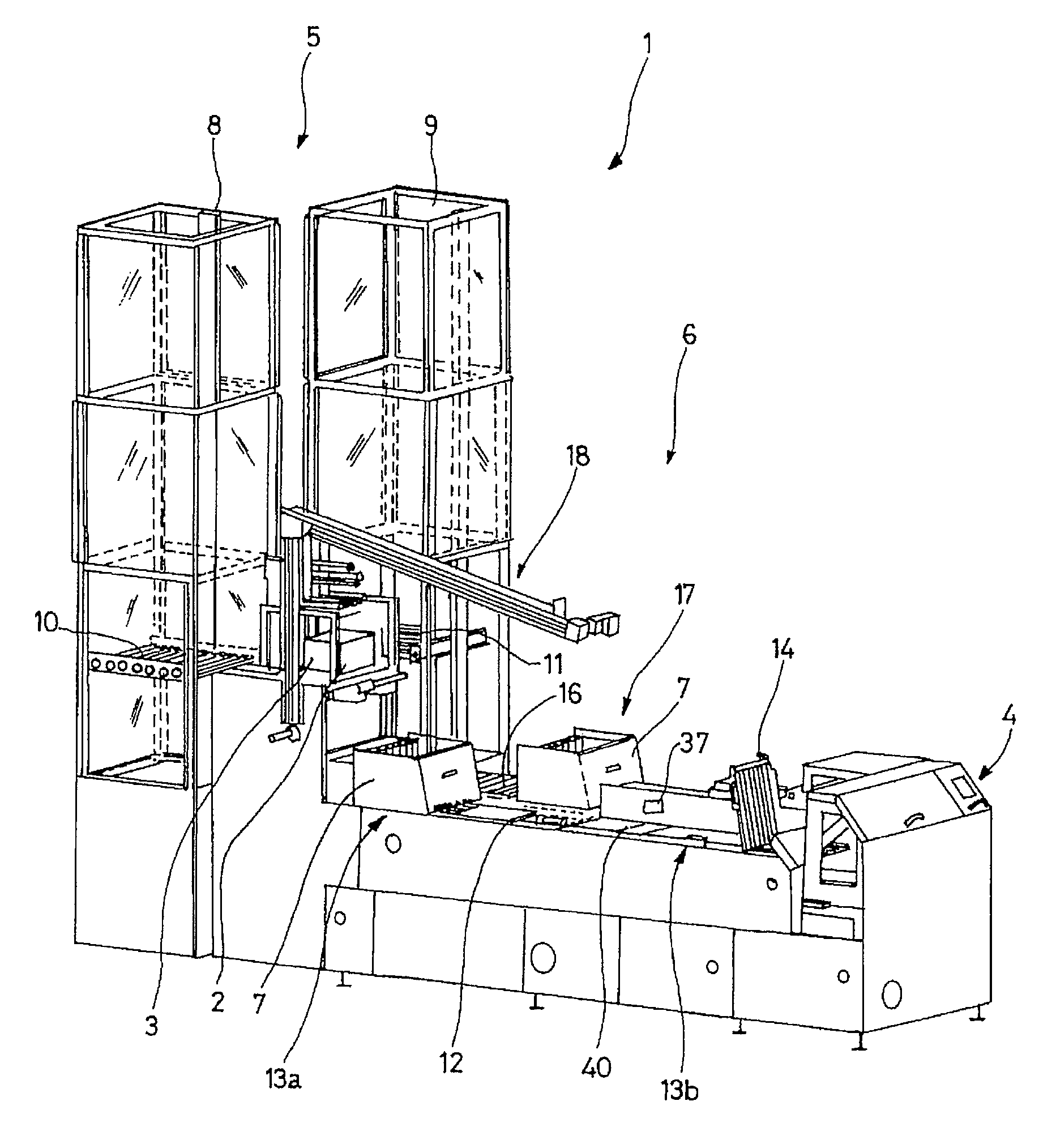 Device for unloading trays using a pivot member