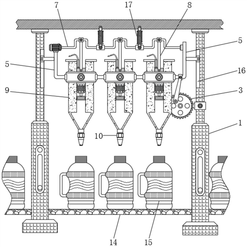 Filling and leakage preventing device for edible oil processing