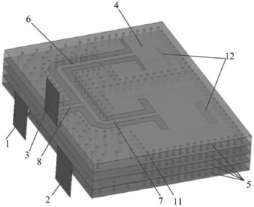 SIW duplexer with three-dimensional stacked structure