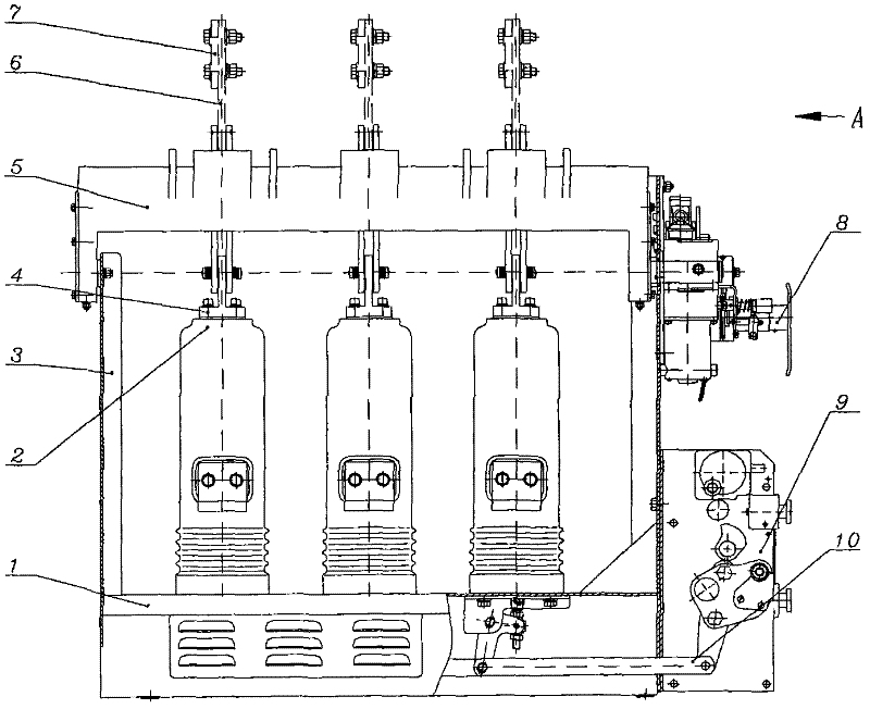 Combined electrical apparatus of indoor high-pressure vacuum circuit breaker and isolation/ground switch