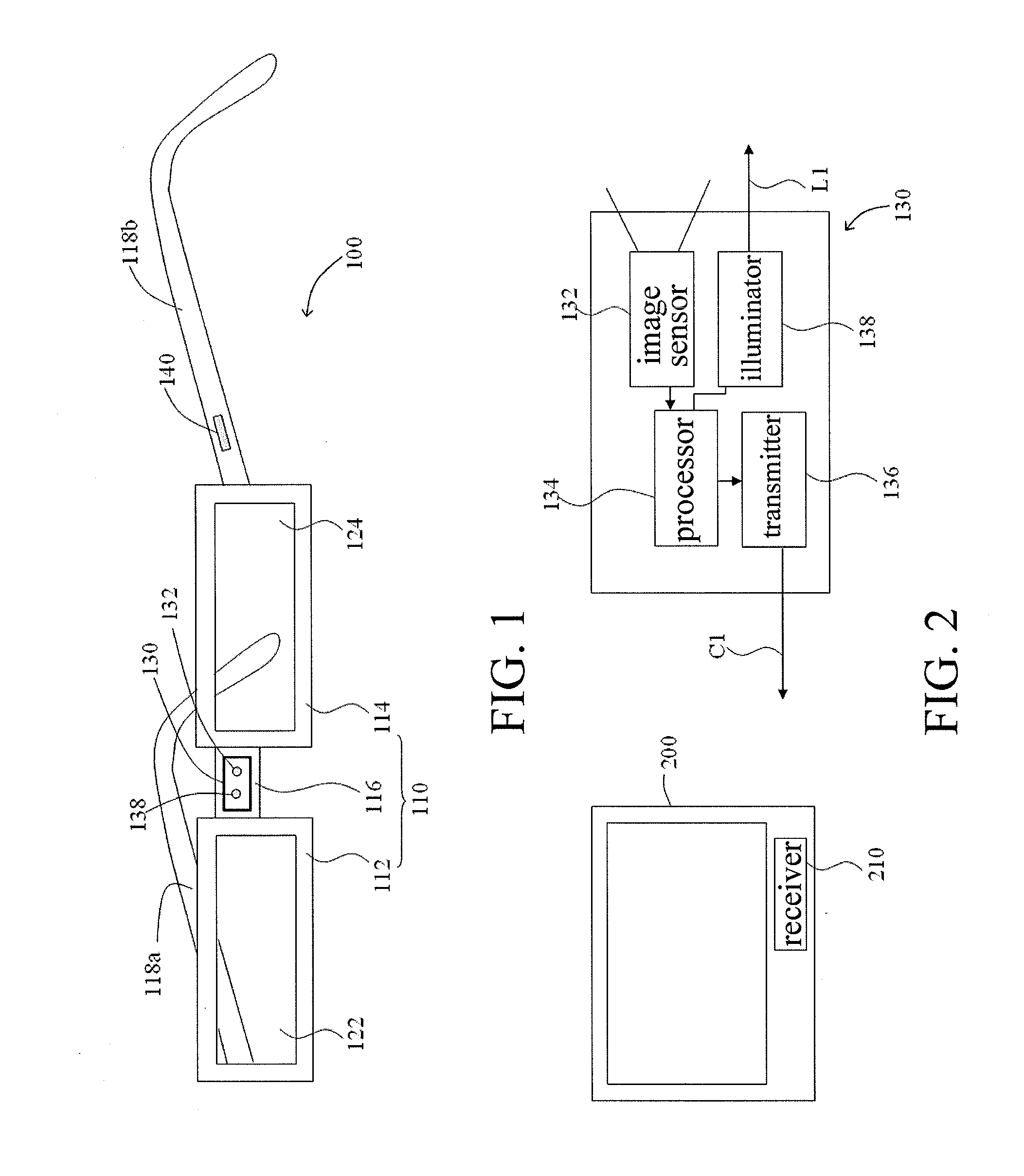 Gesture recognition system and glasses with gesture recognition function