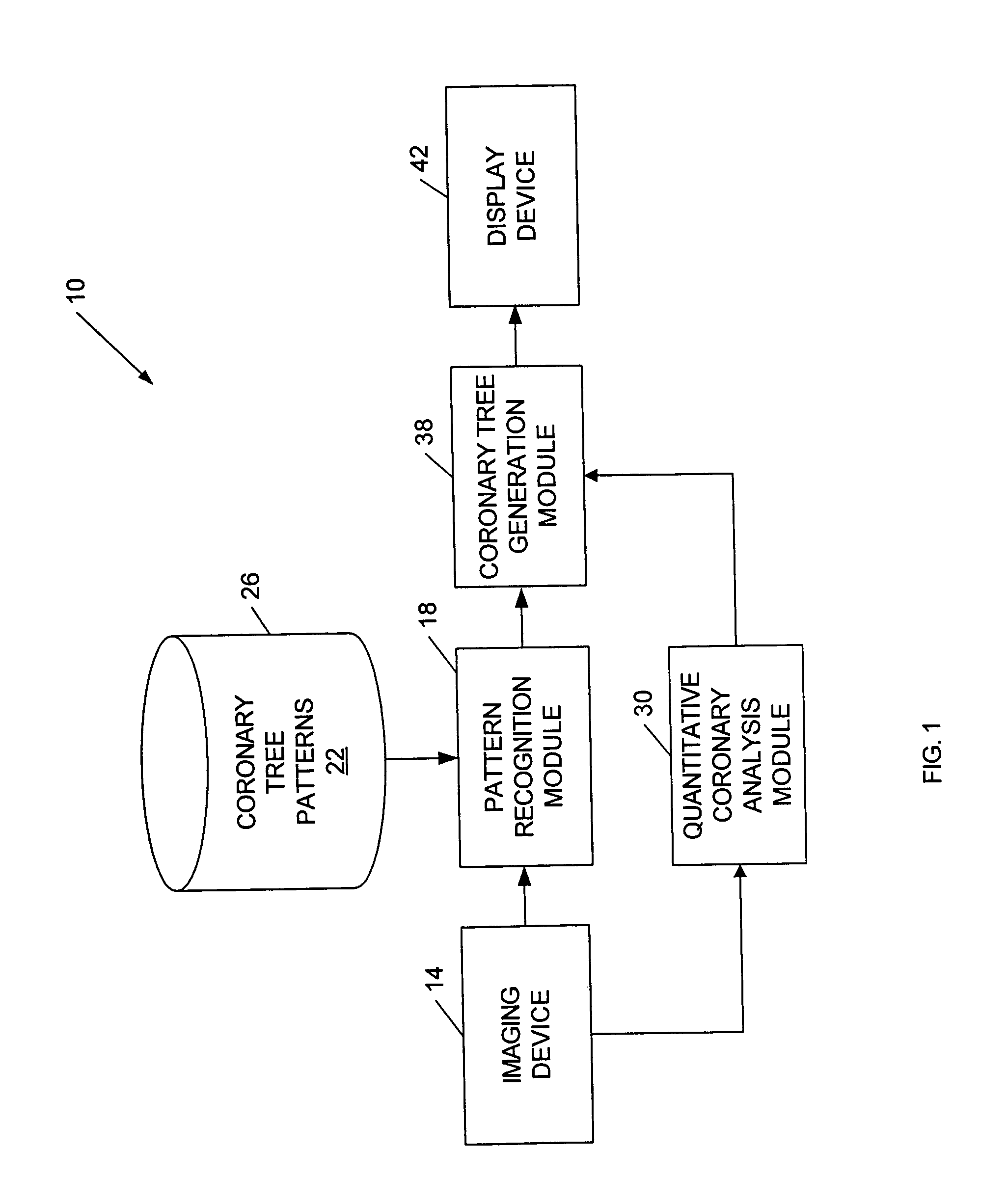 Coronary artery tree imaging system and method