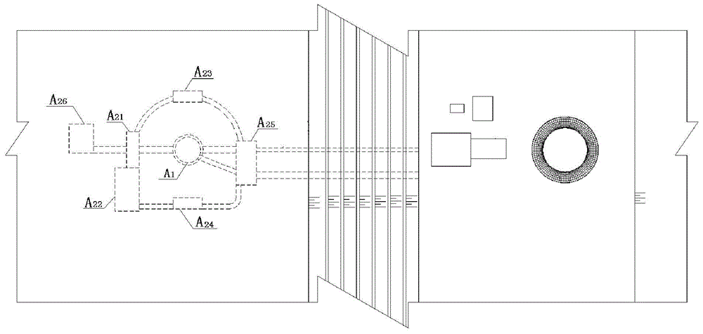 Large nuclear power station with underground reactor and radioactive auxiliary plant