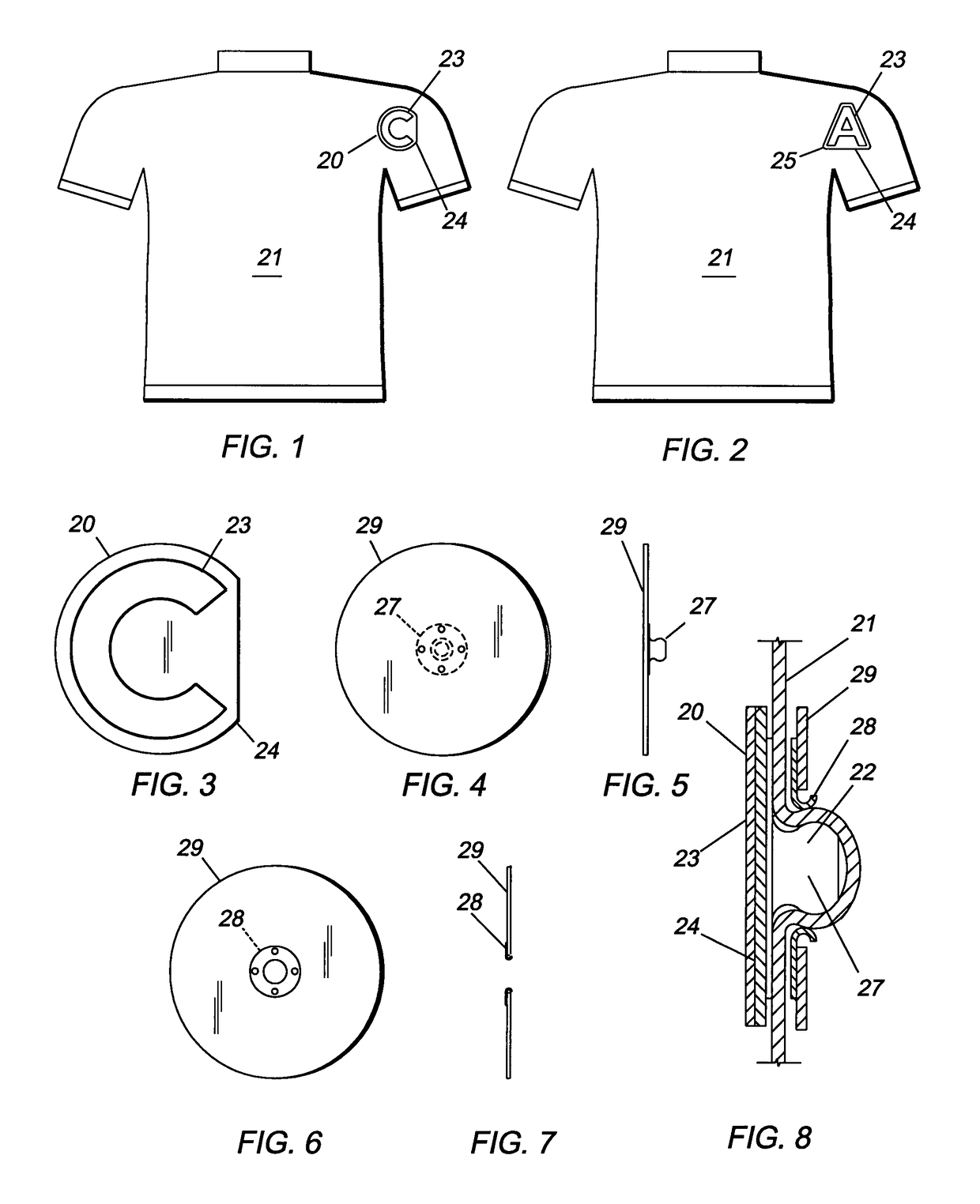 Blouse with a detachable emblem for identifying a captain of a sports team