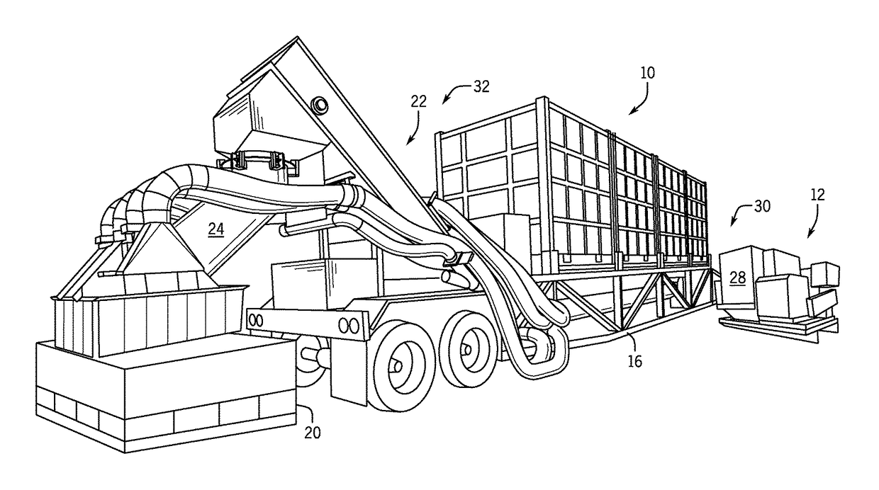 Conveyor with integrated dust collector system