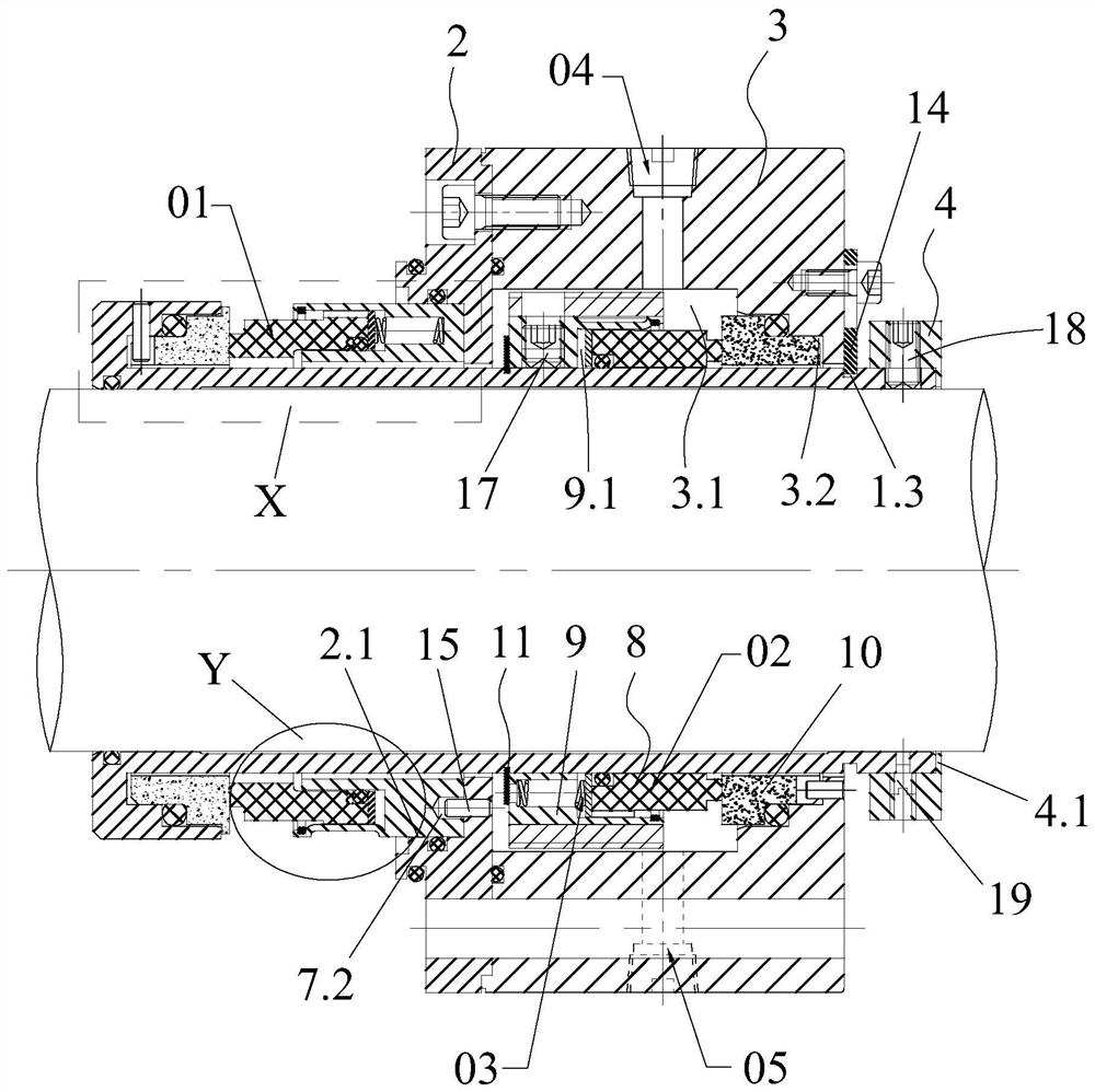 Double-end-face containerized mechanical seal