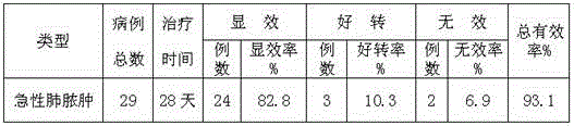 Medicine for treating acute pulmonary abscess and preparation method thereof