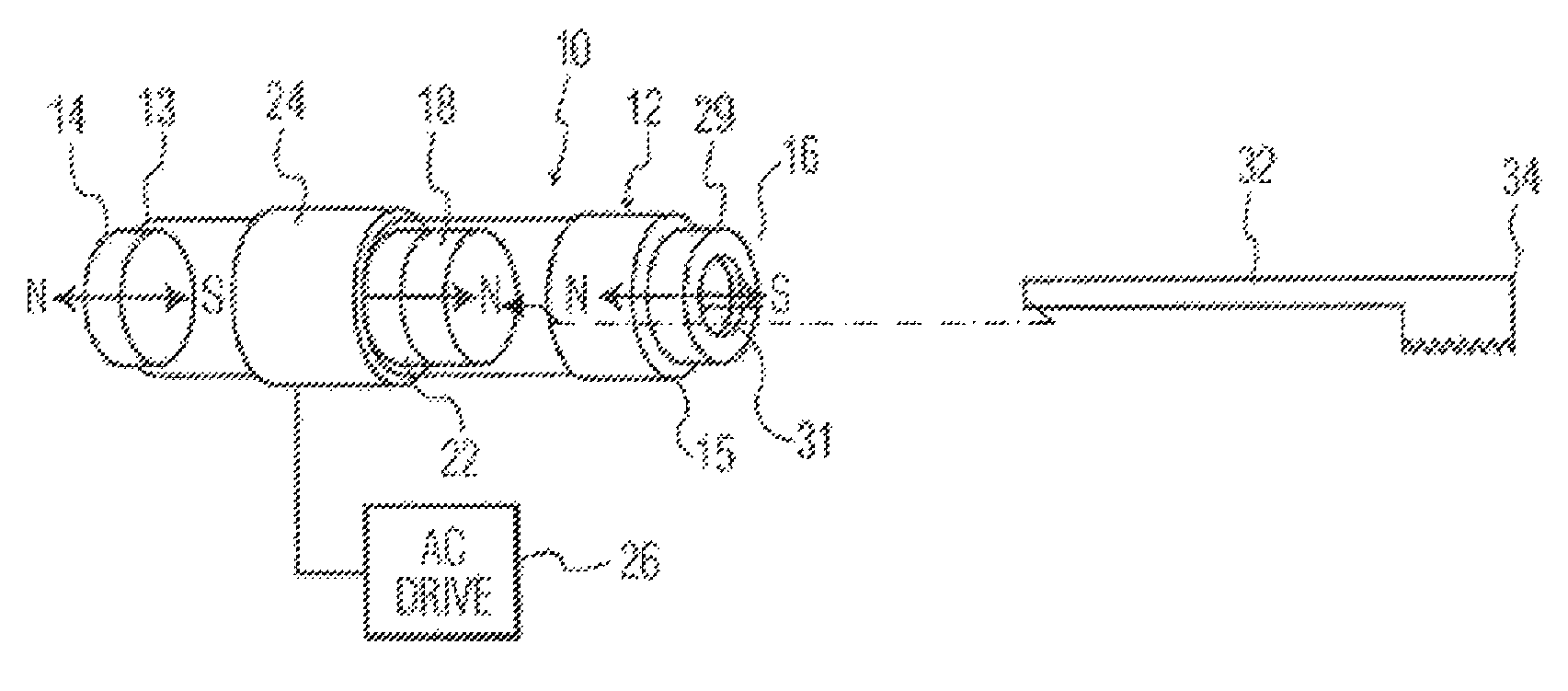 Magnetic spring system for use in a resonant motor