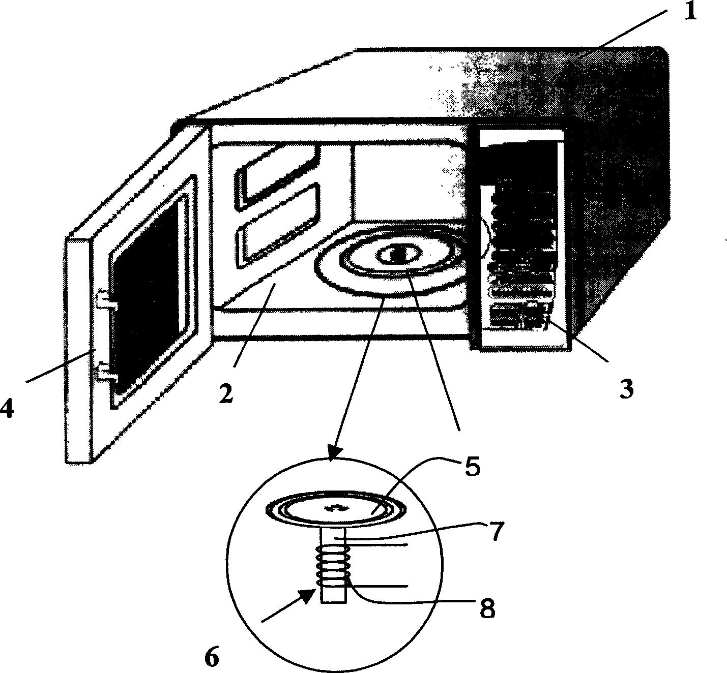 Device and method for analyzing food nutrition components of mirowave oven