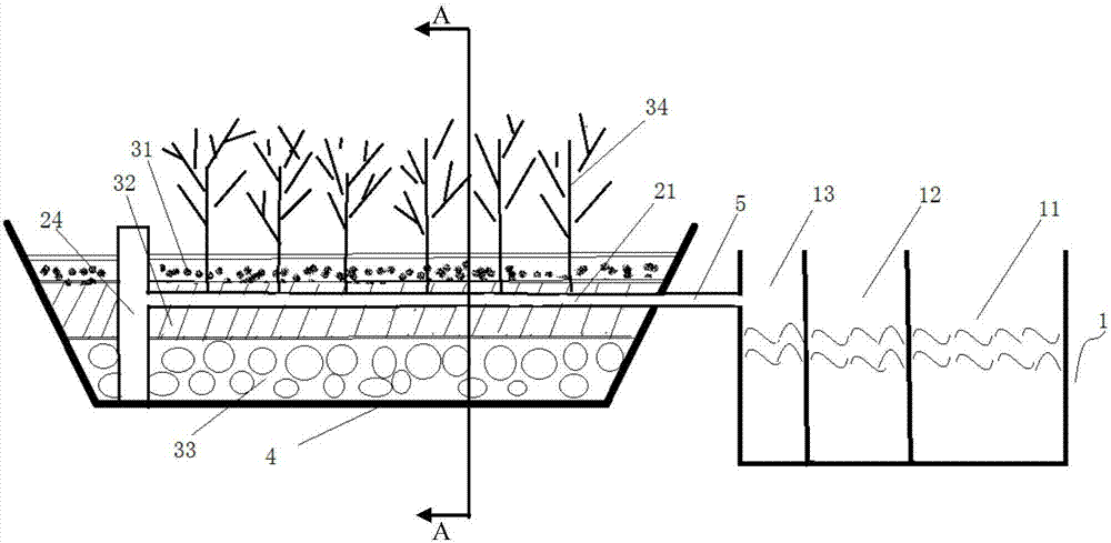 Zero-emission treatment system for domestic sewage and treatment method