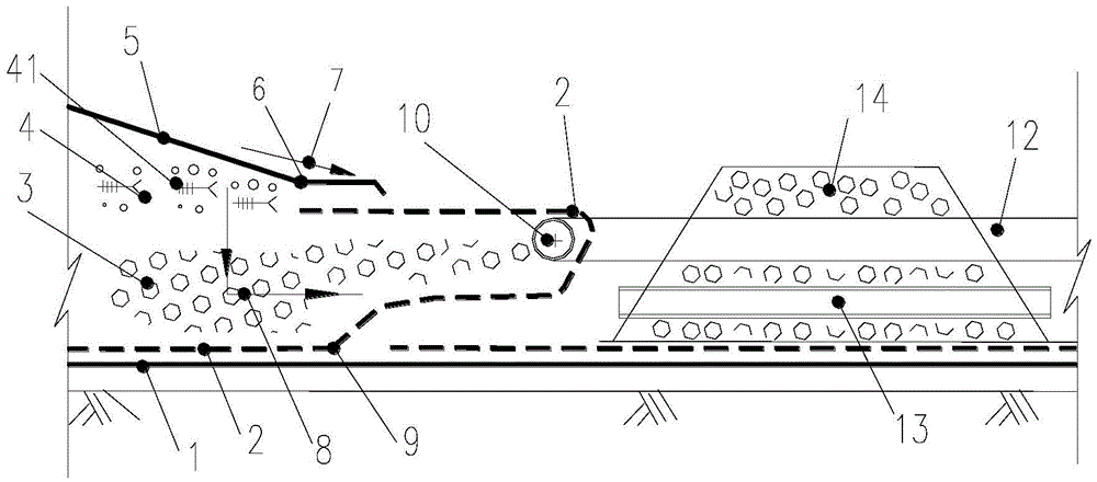 Rain sewage diverting and guiding system of valley-type waste landfill and using method thereof