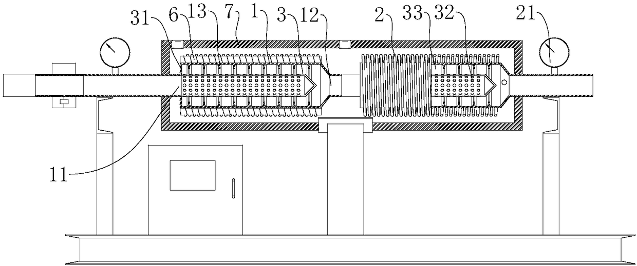 Efficiency natural gas directional flow heating system