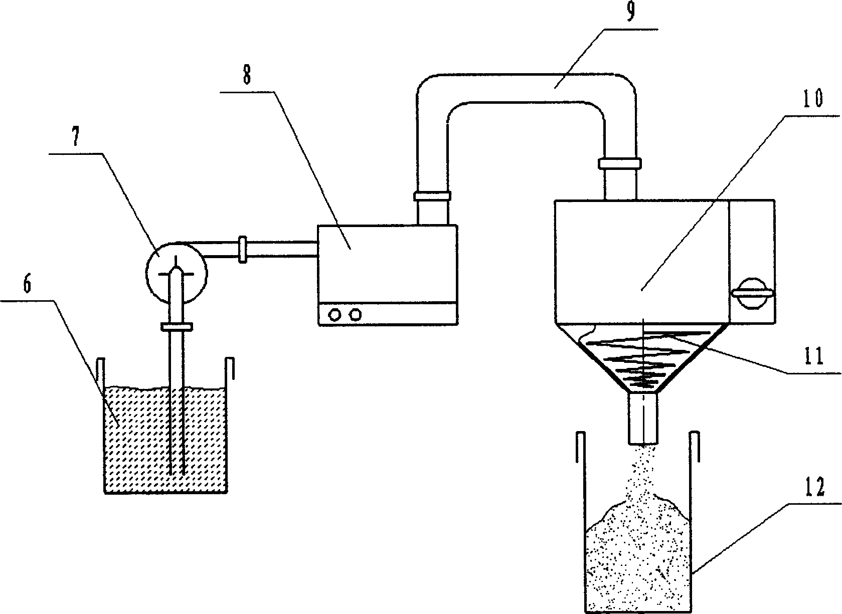 Device and method for preparing nanometer tungsten trioxide powder using ultrasonic spray microwave drying method