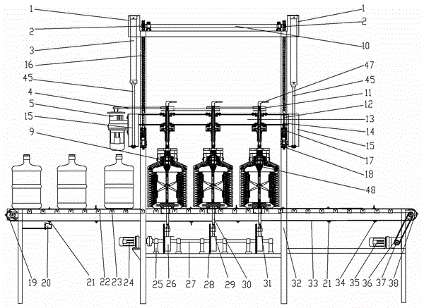 Novel automatic cleaning machine for inside and outside of water barrel