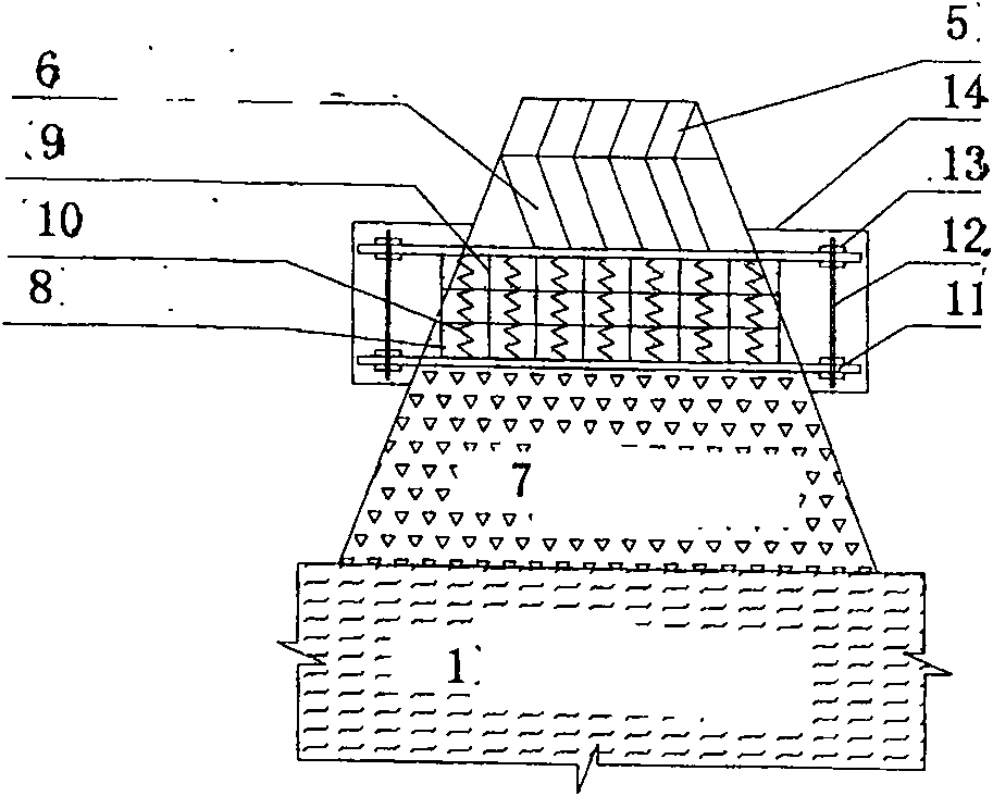 Adjustable deformation and environmental protection device for solving problem of bumping at bridge-head by using waste tire of automobile