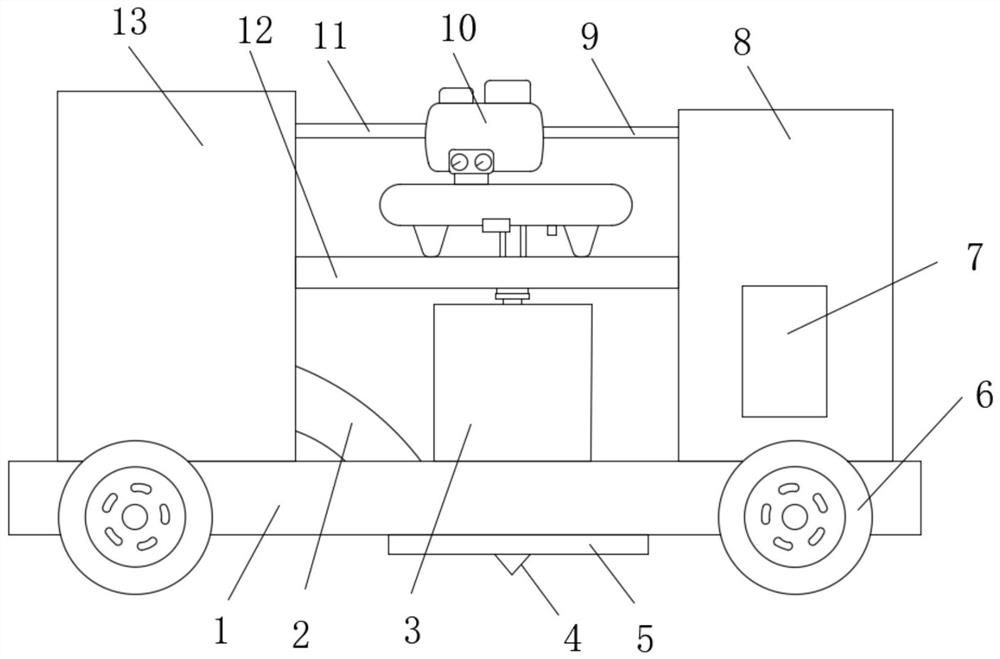 Drilling dust falling device and process for highway construction