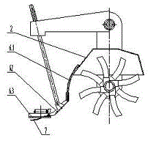 Paddy field stubble burying cultivator