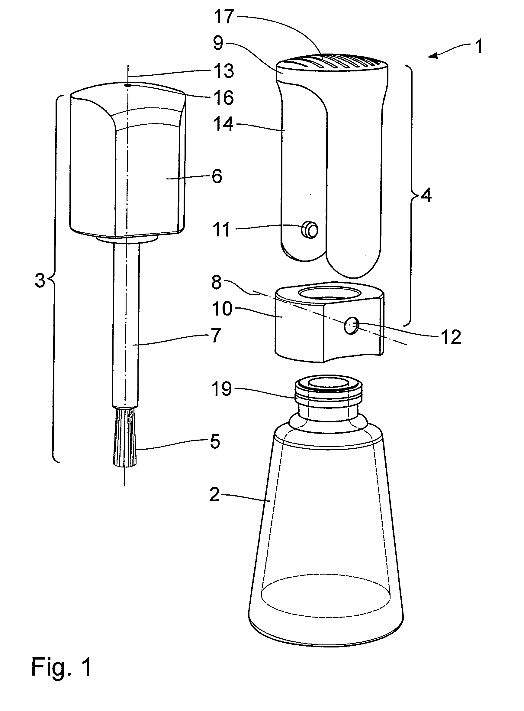 Cosmetic unit with swiveling closure