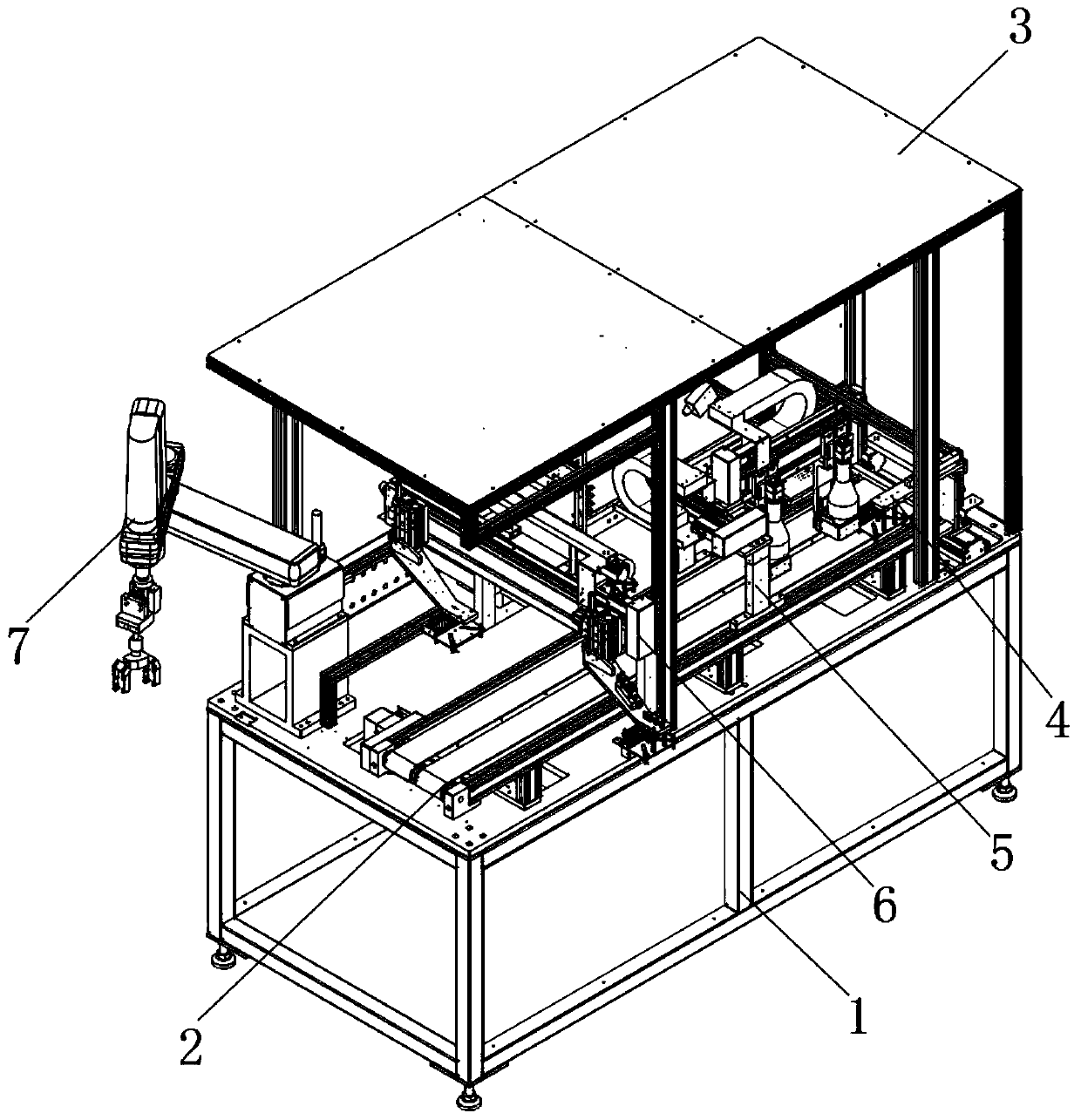 Automatic production line for a gearbox shell plate punching