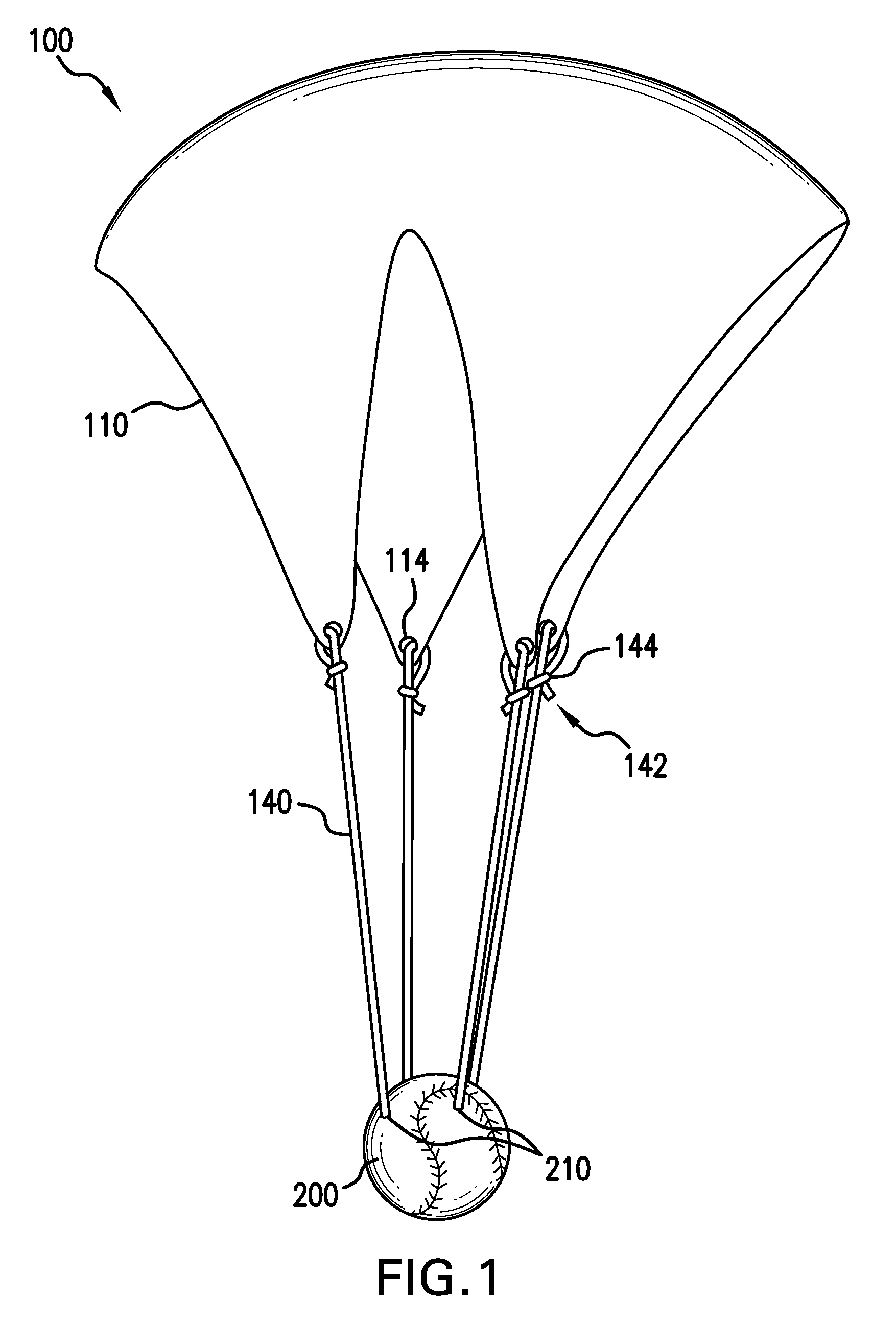 Parachute assemblies for training persons to catch an object in flight such as a ball