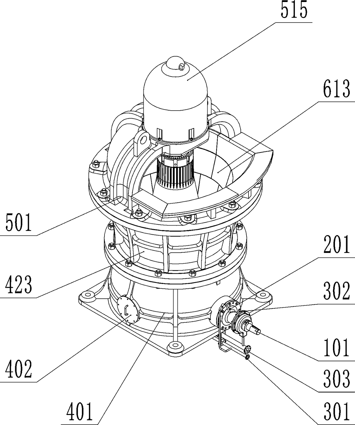 One-sided feeding top hydraulic supporting gyratory crusher