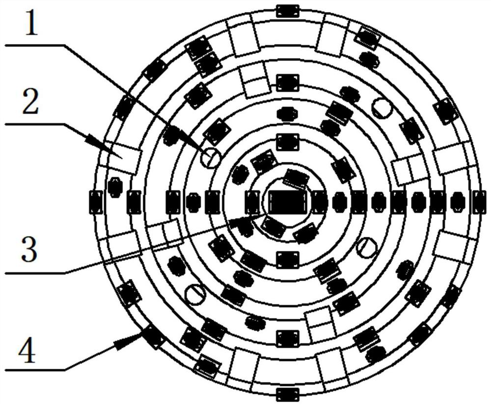 Corrugated rock tunnel boring machine cutterhead with free surface assisting in rock breaking and preparation method of cutterhead