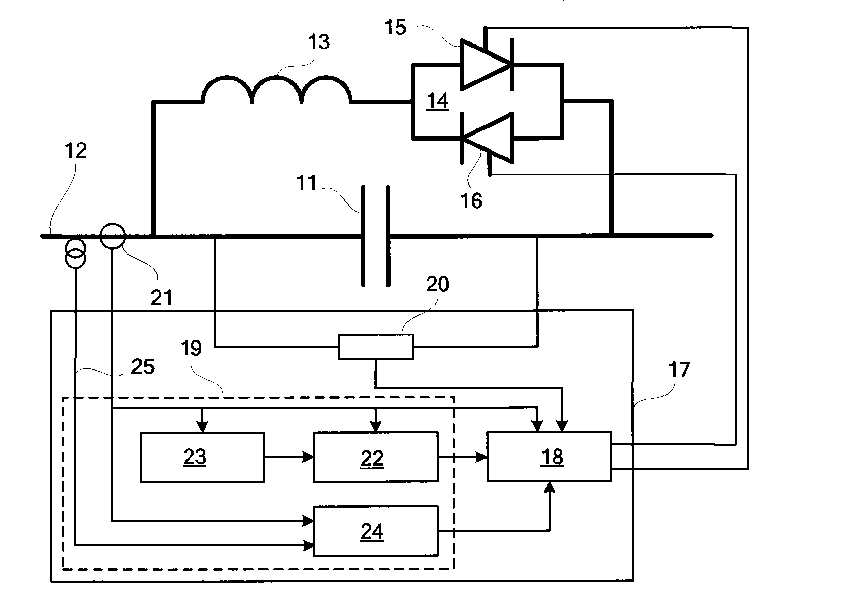 A thyristor controlled series capacitor suitable for damping sub-synchronous resonance