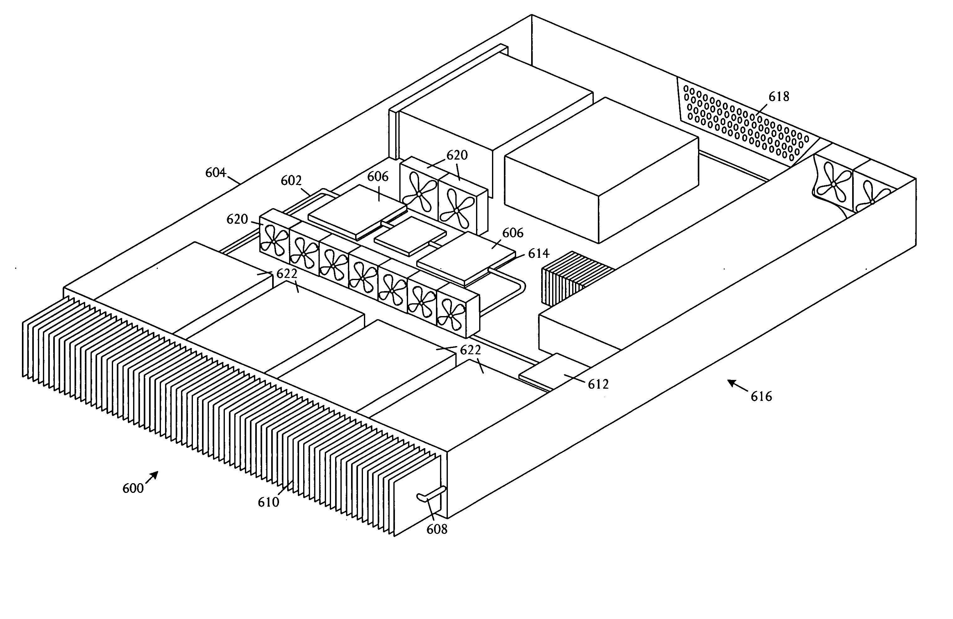 External liquid loop heat exchanger for an electronic system