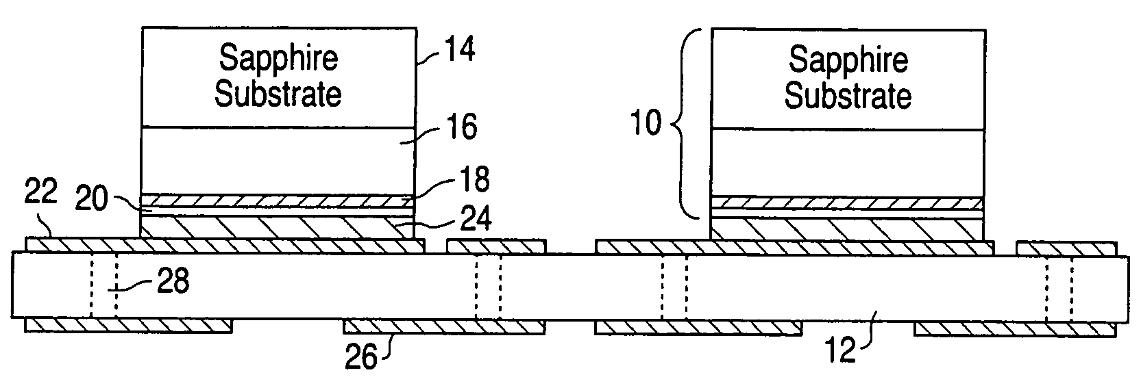 Package-integrated thin film LED