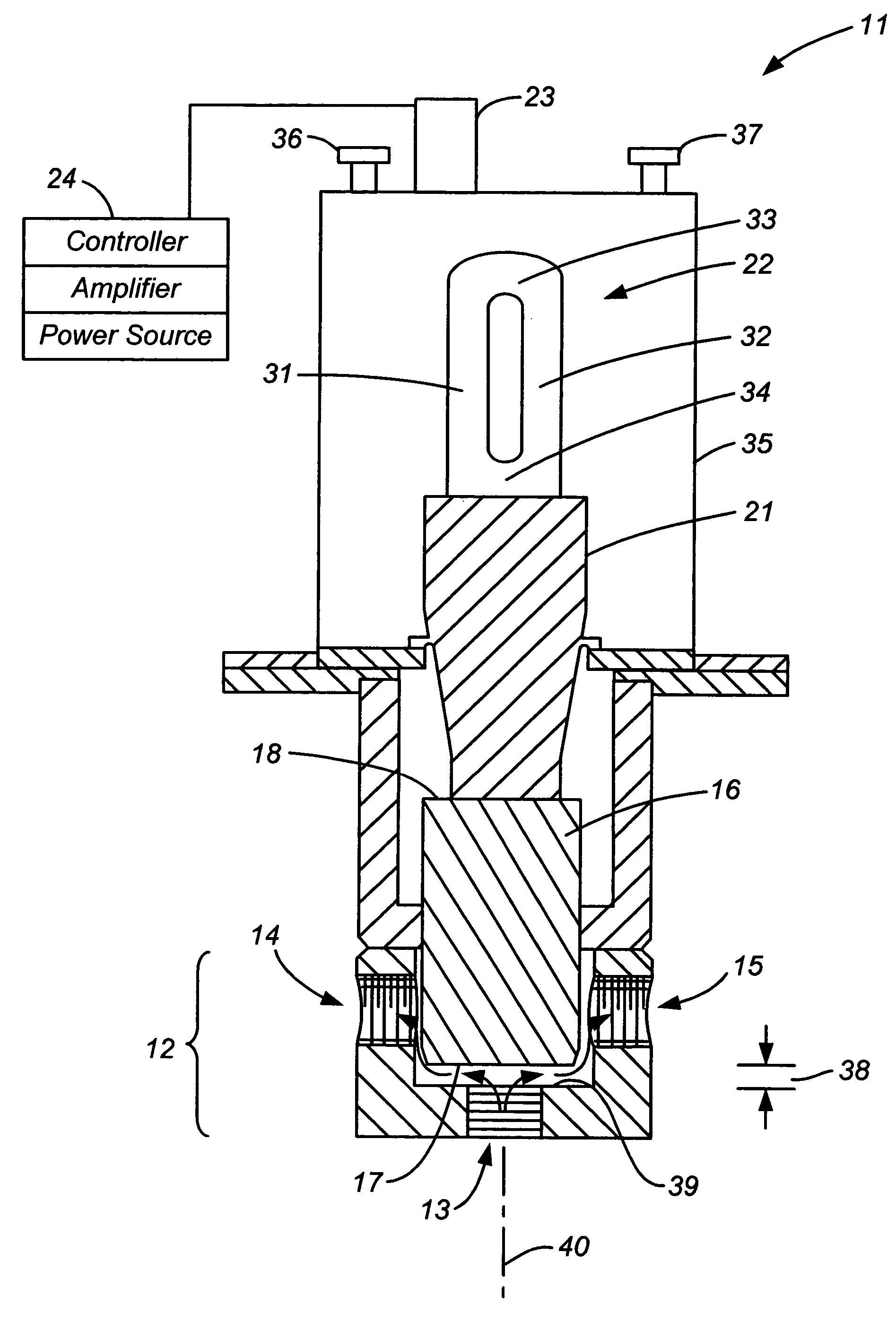 Loop-shaped ultrasound generator and use in reaction systems