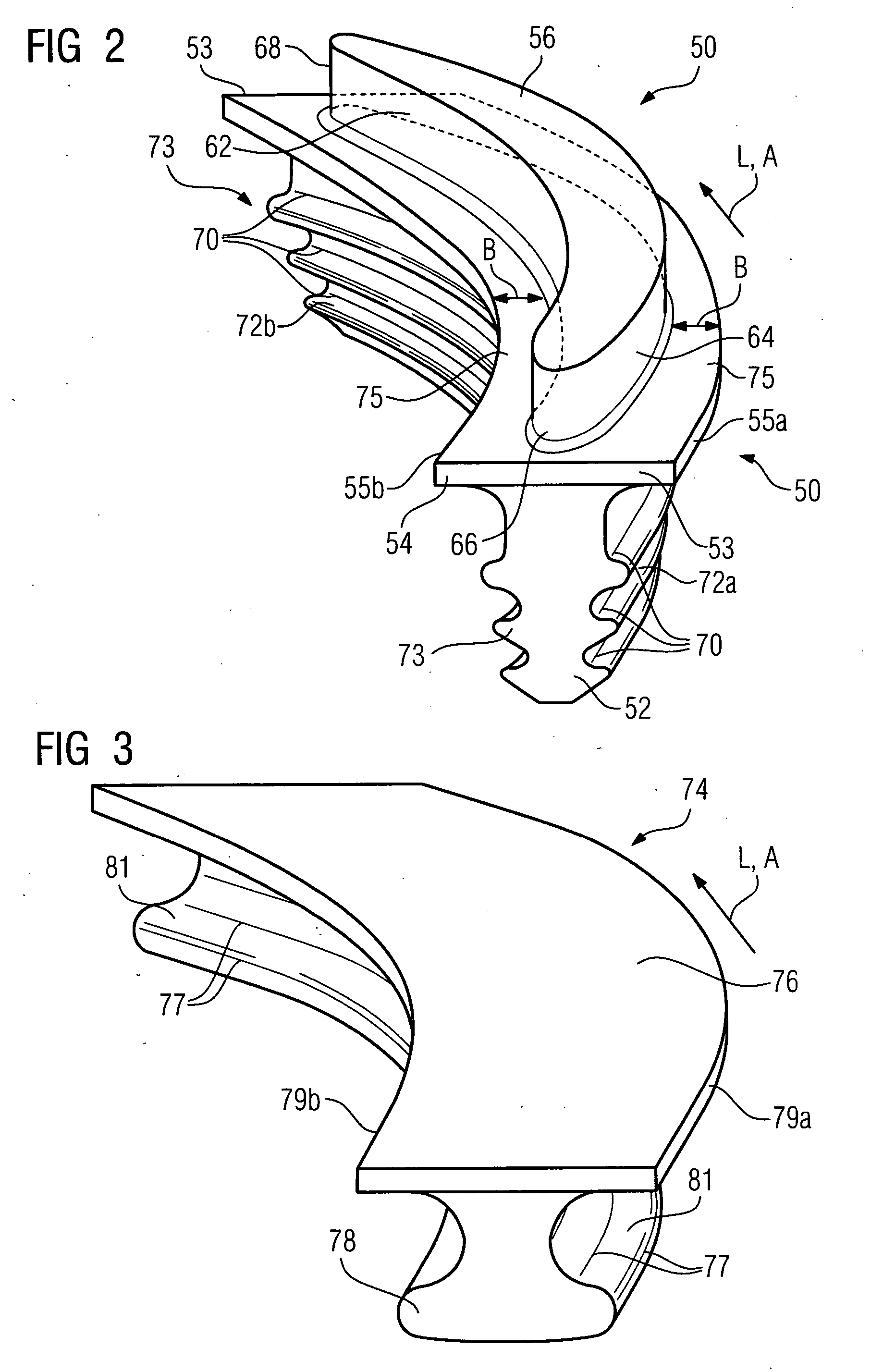 Gas turbine blade or vane and platform element for a gas turbine blade or vane ring of a gas turbine, supporting structure for securing gas turbine blades or vanes arranged in a ring, gas turbine blade or vane ring and the use of a gas turbine blade or vane ring