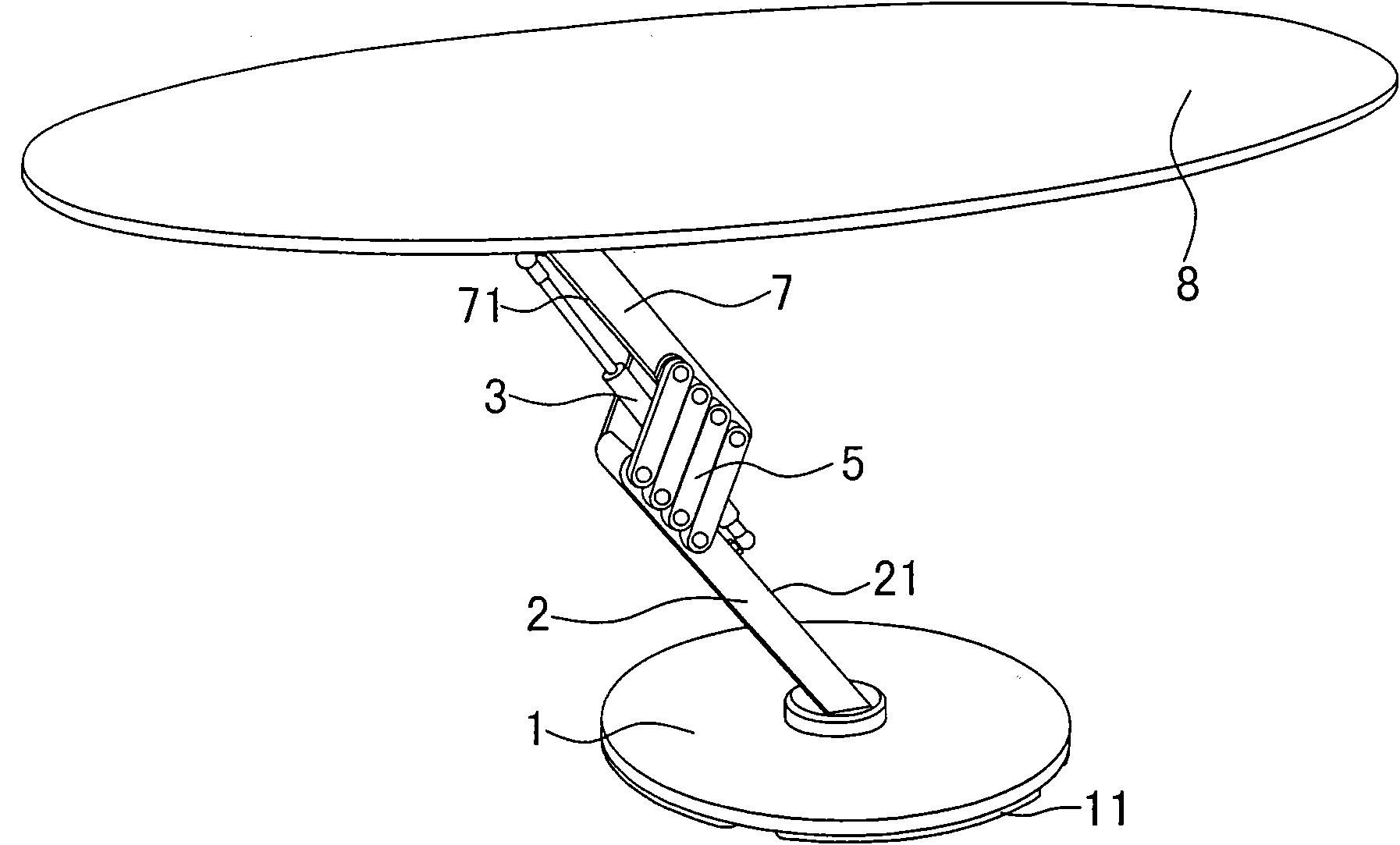 Inclined height-adjustable lifting table