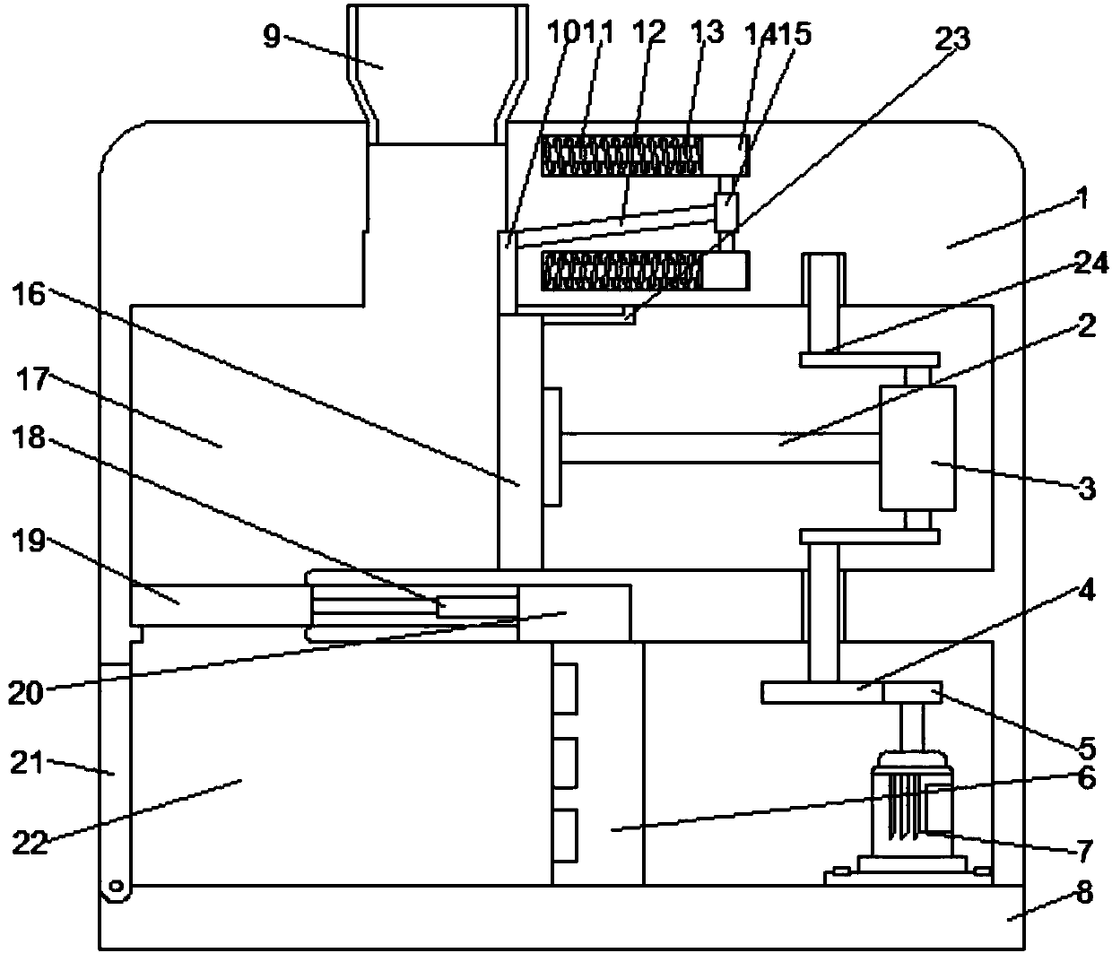 Straw particle compression device