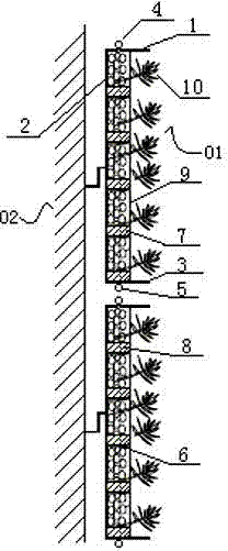 Combined mobile type wall space greening module