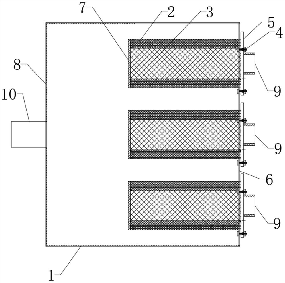 Carbon fiber filter cartridge applied to pretreatment of high-boiling-point substances in paint mist in coating industry