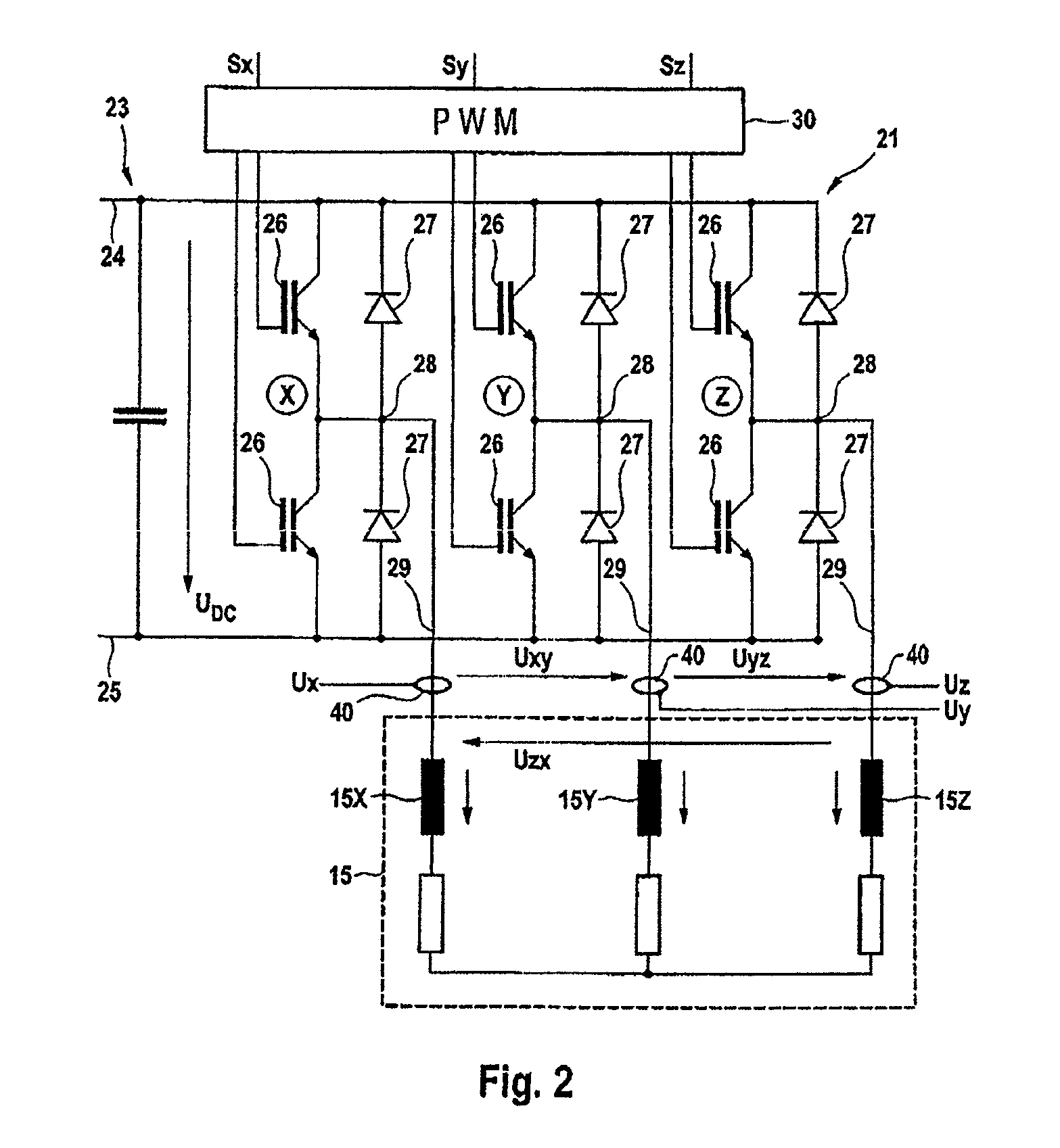 Drive circuit and method for inverters of wind energy installations